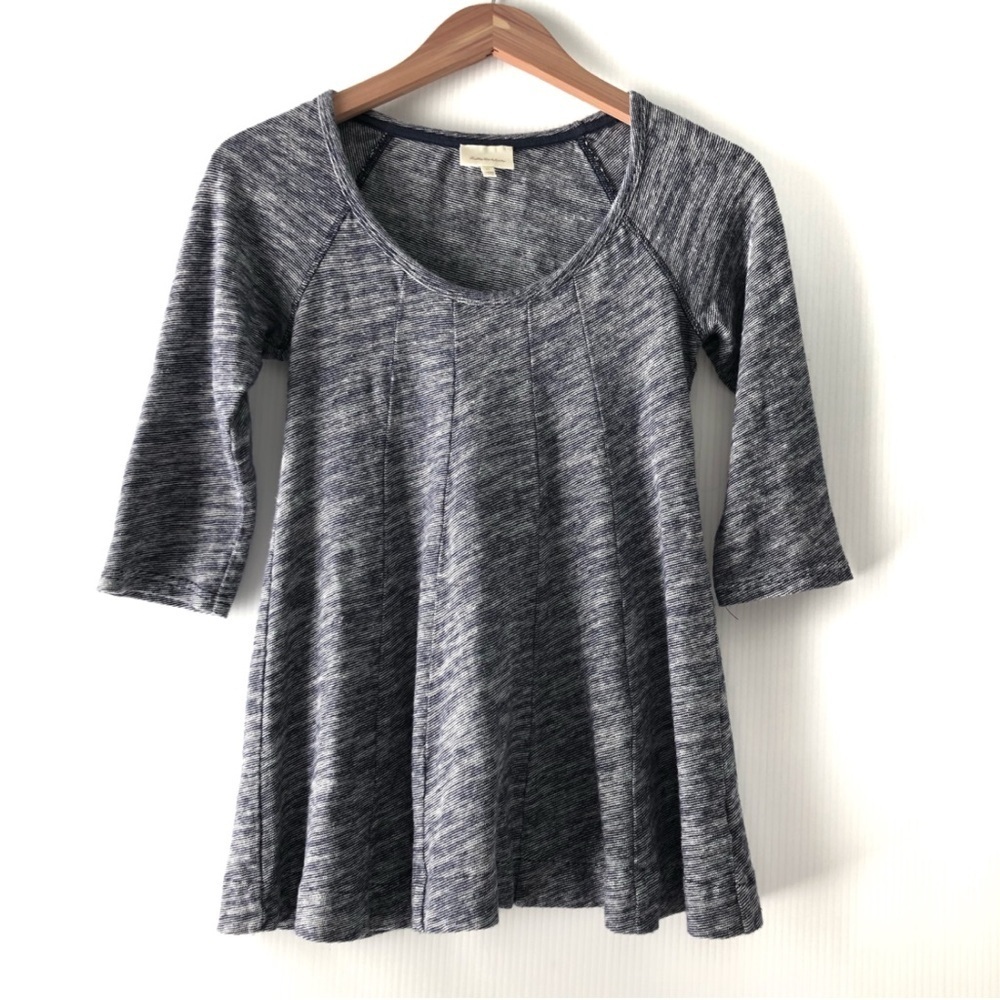 Deletta Heathered navy Tunic Top